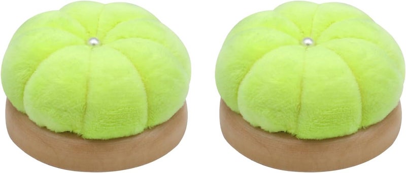 Uxney Pin Cushion,Wooden Sewing Pin Cushion Pincushion Needle Cushion for Sewing Quilting Needlework DIY Crafts(Fluorescent Yellow,2 PCS) - Image 1